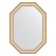 Mirror in the baguette frame, gold beads on silver 60 mm, 51x71 cm