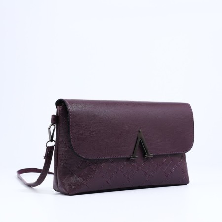 Magneta bag, long belt, purple color-3