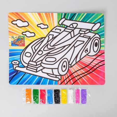 Fresco with a color base "Supercar" 9 flowers of sand 2 g-2