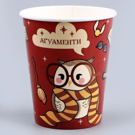 A set of paper dishes is a disposable owl ”: 6 plates, 6 glasses, 6 caps-10