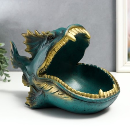 Souvenir Polystone stand "Pisne-Dragon" dark green 17x16x29 cm