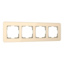Рамка W0042443, 4 розетки Elite, айвори, стекло