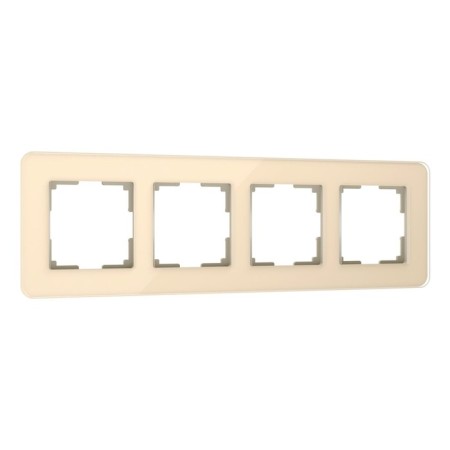 Frame W0042443, 4 Elite sockets, ivori, glass