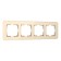 Frame W0042443, 4 Elite sockets, ivori, glass