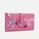 Women's wallet on the button, pink color