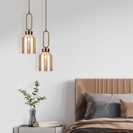 Suspended lamp with a glass ceiling FLOU, 40W, E27, 15x15 cm-2