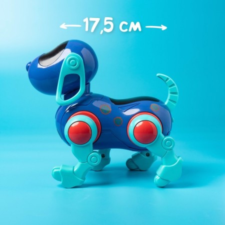 IQ DOG robot pillbox, sings, works, works from batteries, blue color-4
