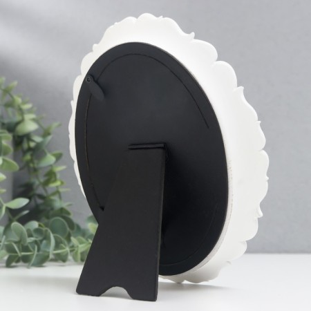 Polystone photo frame 10x14 cm "Flower patterns" white 15.5x19.5 cm-2