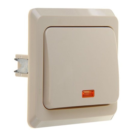 Schetode switch Sche BC10-005K, 1 key, with backlight, cream color