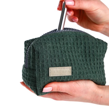 TEXTURA lightning cosmetic bag, green color-10