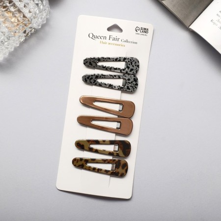 Invisibility for hair "Beatrice" (set of 6 pcs) Leo, 5 cm, gold