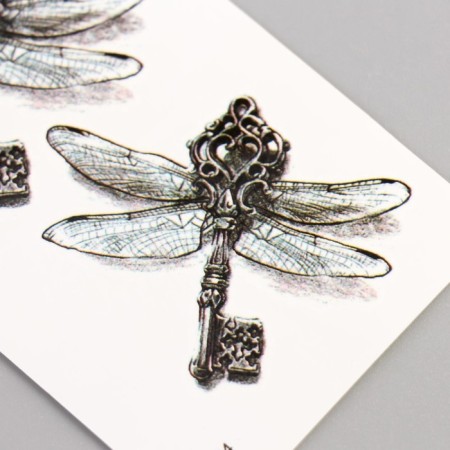 Tattoo on the body Black "Dragonfly-Klych" 10.5x6 cm-1