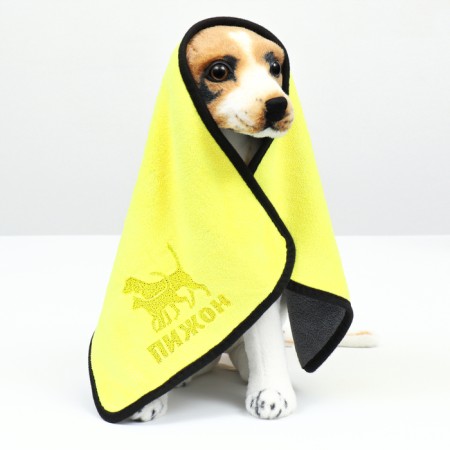 An animal towel is supervoting, medium, 30 x 60 cm, yellow-4