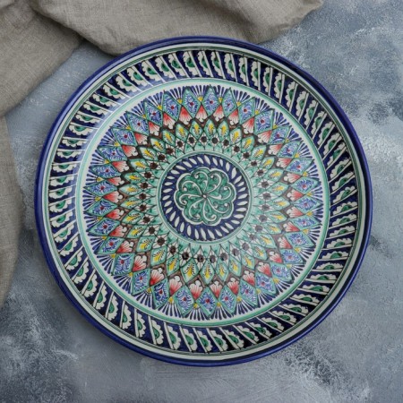 Largan Rishtan ceramics "Patterns", 36 cm, blue-1