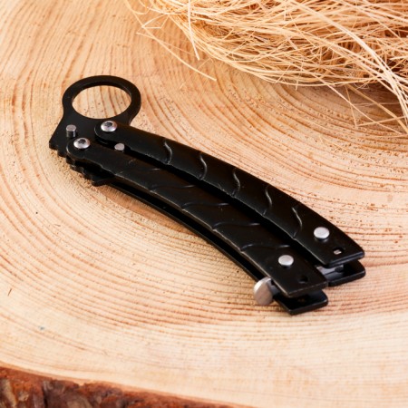 Bow Knife "CALILA", master K, blade with direct butt 7cm, hilt with waves 9cm-2