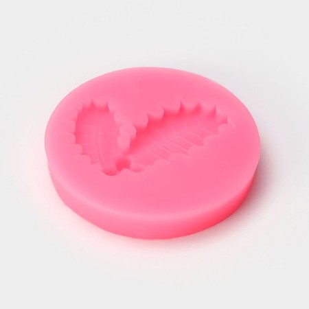 Mold "Leaves with berries", silicone, 5.3 × 5.3 × 1 cm, color mix-1