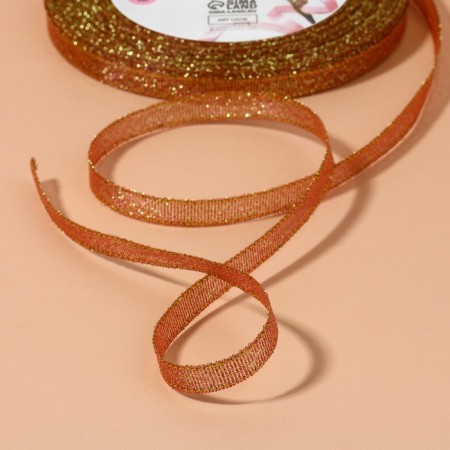 Brocade tape, 6 mm, 23 ± 1 m, pink color No. 014-2