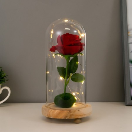 Spinker "Sobe with a scarlet rose" LED from batteries 3AAA 19.5x9.5x9.5 cm Risalux-1