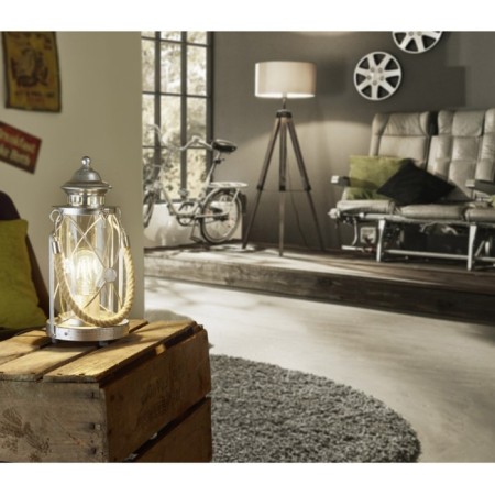 Bradford 1x60W table lamp E27, silver 14x14x33 cm-4