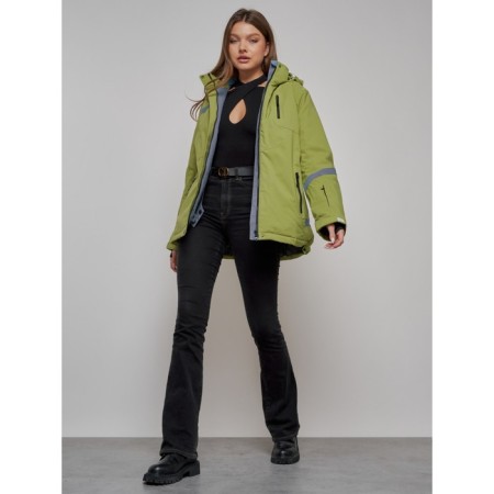 Ski jacket female, size 56, khaki color-10