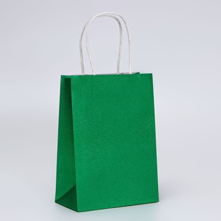 Gift Paper Package with glitter azure, 15 x 8 x 21 cm-1
