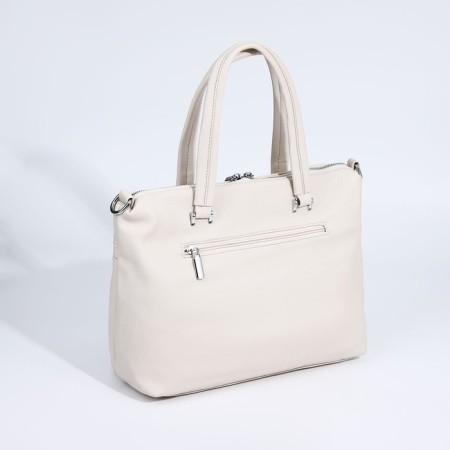 Luggage bag on lightning, 2 outer pockets, beige color-1