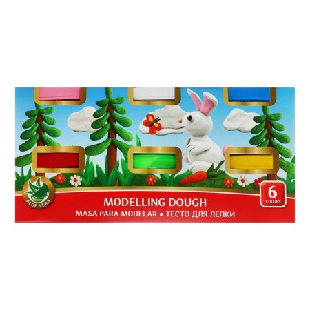 Modeling dough 6 colors, 210g, artberry with aloe vera, premium quality, bright colors-1