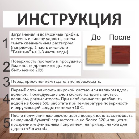 Морилка FORWOOD ВД-АК 21 махагон 0,9 л-5