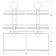 Bunk shelf, width 40 cm, matte glass, chrome
