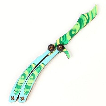 Model made of wood "Green butterfly knife"-1