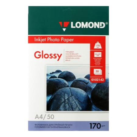 Photo paper for jet printing A4, 50 sheets of Lomond, 170 g/m2, one -sided, glossy