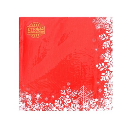 Paper napkins "Snowflakes on red", 33x33 cm, set 20 pcs.-2