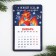 Magnet tree with a calendar “warm with love”, 7 x 11 cm