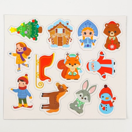 Magnetic marker board for the New Year “I'm learning to draw. Winter drawings "-6