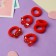Hair gum "Tenderness" (set 6 pcs) butterfly, red