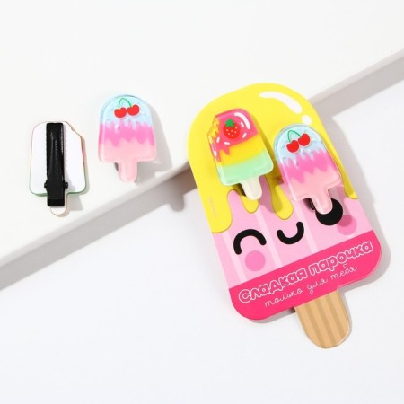 Hair clips for children "Sweet couple", 2 pcs, 3 x 1.5 cm-1