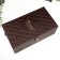 Casket Wood, leatherette for 2 bottles "Twisted cage" 4 items 34.5x19.5x12 cm