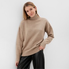 Джемпер вязаный женский MINAKU: Knitwear collection цвет бежевый, р-р 50-52
