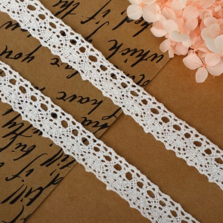 Knitted lace, 18 mm × 2.7 ± 0.5 m, white color-1