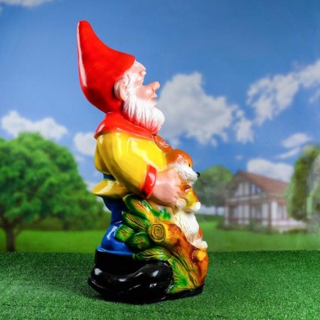 Garden Figure "Dwarf with Squirrel" 33x30x73cm-1