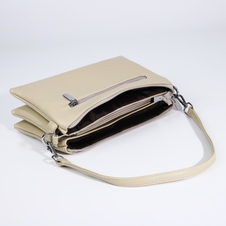 Cross-Bodi Bag on a zipper, beige color-6