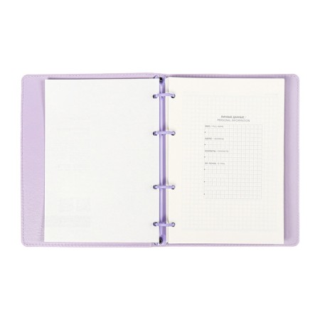 Note book A5+ 120l Escalada, soft region, leather claim, kr bl 70 g/m2, lilac-5