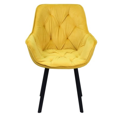 Chair "Quint", velor tenerife turfuum / Black metal-1
