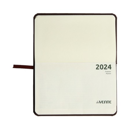 Pocket Dated 2024, 155 x 95 mm, 64 sheets, Devente.emblem, solid cover of artificial leather, cream block 70 g/m2, brown-3