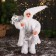 Santa Claus "In a caftan with sequins and with a flashlight" 30 cm, silver-white