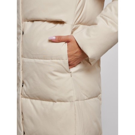 Coat insulated winter female, size 50, beige color-13