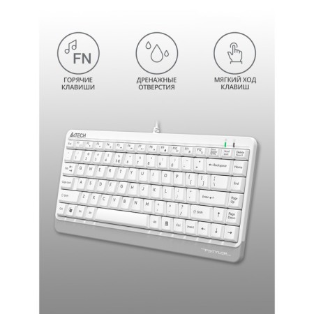 Keyboard A4Tech FSTYLER FKS11 White/Gray USB-2