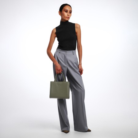 Female bag Textura, tout, average size, khaki color-9