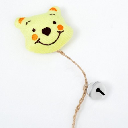 A toy for cats with cat mint and feathers "Bear", 10 cm, with a tambourine-1