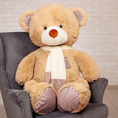 Soft toy "Bear Tuffy", 120 cm, coffee color